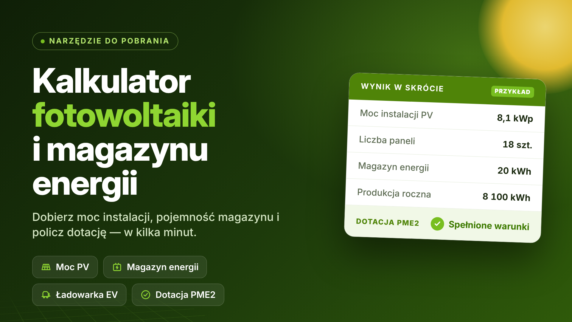 Podgląd: Kalkulator doboru fotowoltaiki